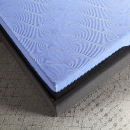 Refresh - 12" King Size Hybrid Cooling Fast Responding Latex Foam And Coil Mattress - Blue