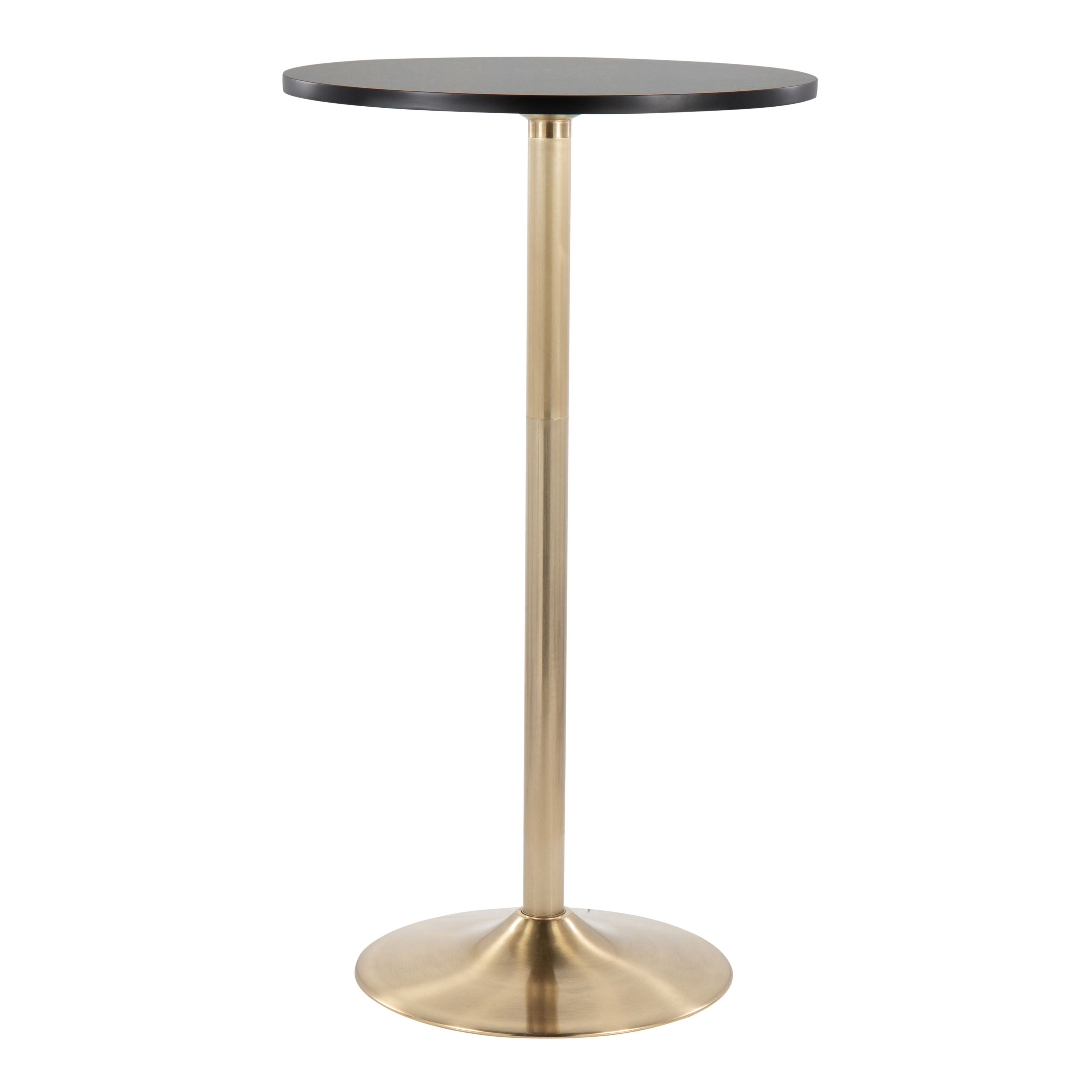 Pebble - Contemporary / Glam Adjustable Dining Or Bar Table - Gold / Black