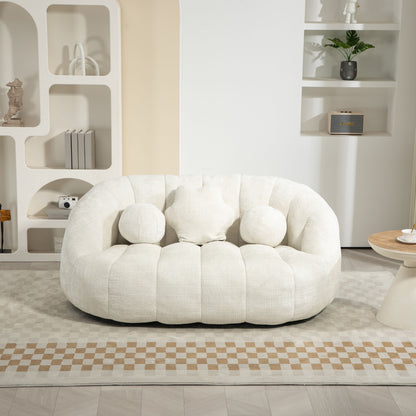 High Back Bean Bag Sofa Couch For Adults And Kids, Comfortable Lounger, Indoor & Outdoor Use - White
