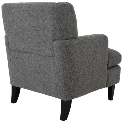 Upholstered Accent Chair Tufted Armchair For Living Room - Dark Gray