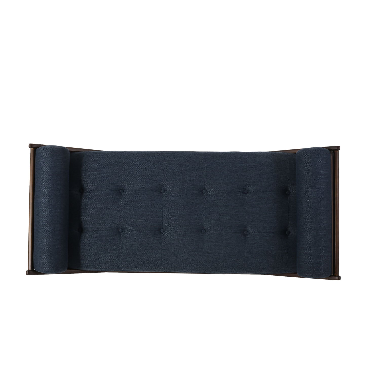 Chic Contemporary Chaise Lounge With Button Tufting And Bentwood Structure - Navy Blue