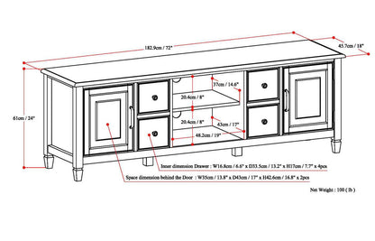 Connaught - Wide TV Stand - Antique White