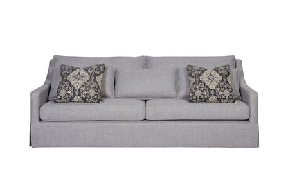 Sofa With Skirt And Reversable Cushions And 2 Pillows - Light Gray