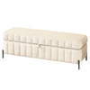 Wide Upholstered Velvet Storage Soft Bench Footstool Ottoman End Of Bed With Metal Legs, Foot Rest For Living Room, Entryway And Bedroom - Beige