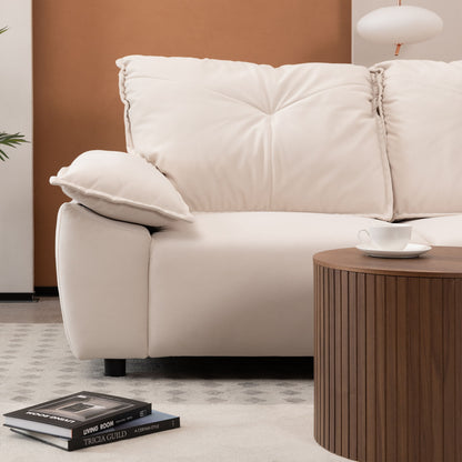 Modern Fabric Sofa With Removable Pillowcase And Backrest, Easy Care - Beige