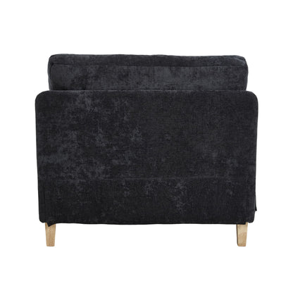 Mid Century Modern Foldable Sofa Bed Recliner, 3 - 1 Convertible Sleeper With 3 Pillows For Small Spaces - Black