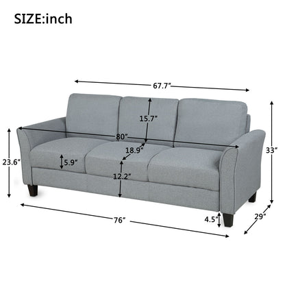 3 Seat Sofa Living Room Sofa - Gray
