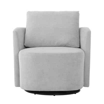 Modern 360ÔøΩÔøΩ Swivel Accent Barrel Armchair Chenille, Upholstered With Curved Design For Living Room, Bedroom, Office, And Hotel - Gray