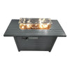 Propane Outdoor Fire Pit Table With Lid Durable Construction - Gray