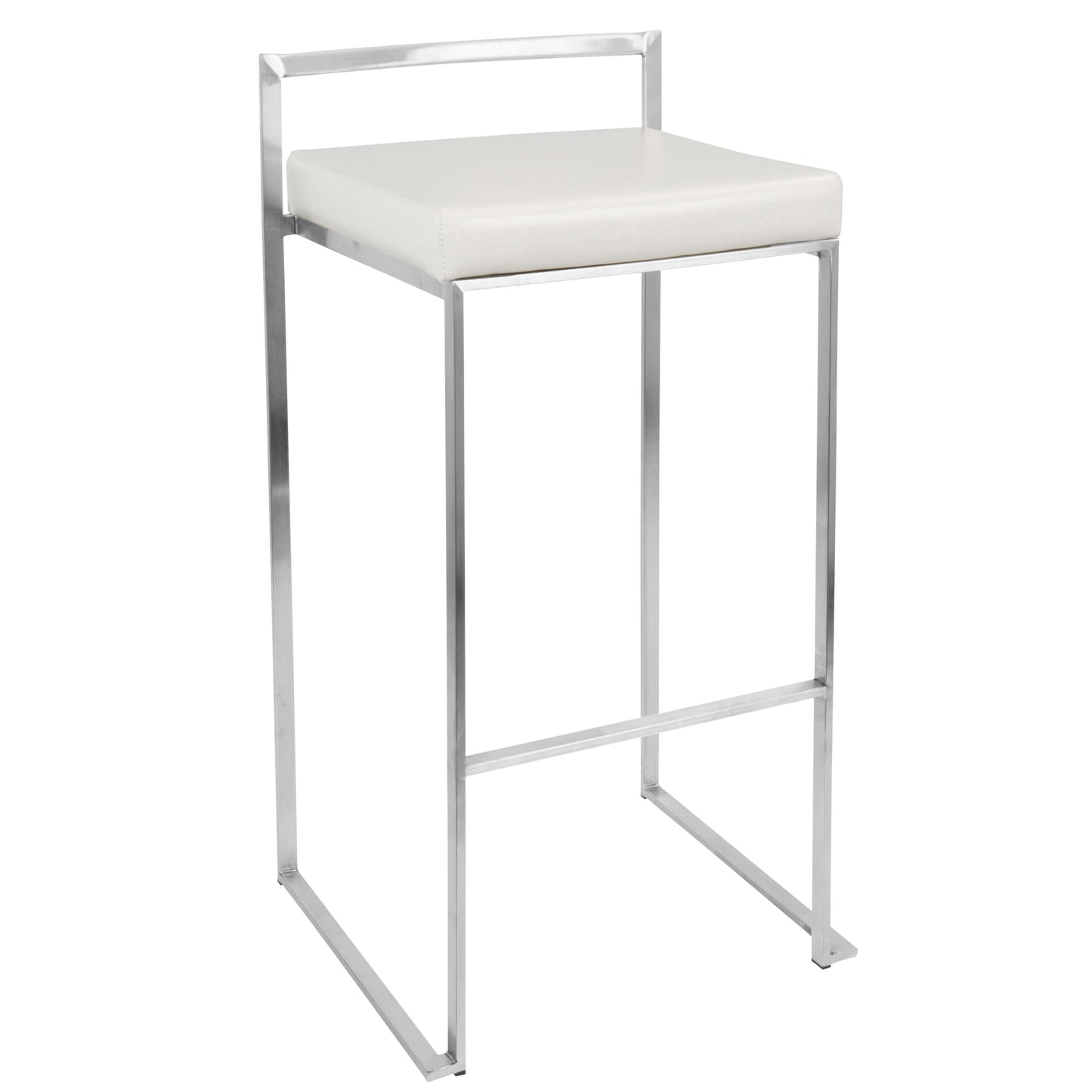 Fuji - Contemporary Stackable Barstool (Set of 2) - White