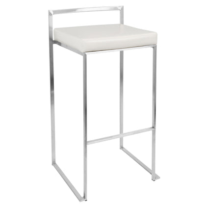 Fuji - Contemporary Stackable Barstool (Set of 2) - White
