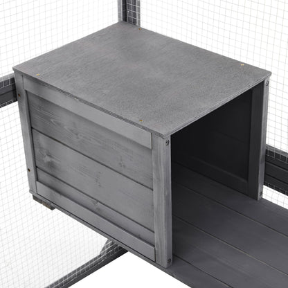 Outdoor Diy Cat House Catio With Double Enter Doors, Platforms, And Condos - Dark Gray