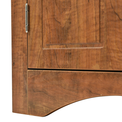 Triangle Bathroom Storage Cabinet With Adjustable Shelves, Freestanding Floor Cabinet For Home Kitchen - Brown