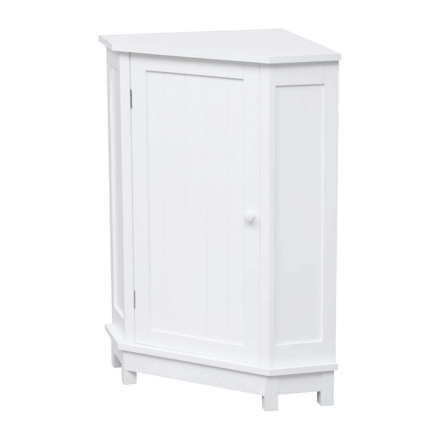 Bathroom Cabinet Triangle Corner Storage Cabinet With Adjustable Shelf Modern Style - White