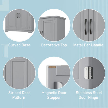 Bathroom Storage Cabinet With Multi Functional Storage Space, Material, Adjustable Shelf, Slide Rail Drawer - Gray