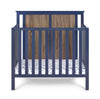 Connelly - Mini Crib With Mattress Pad Midnight - Blue / Vintage Walnut