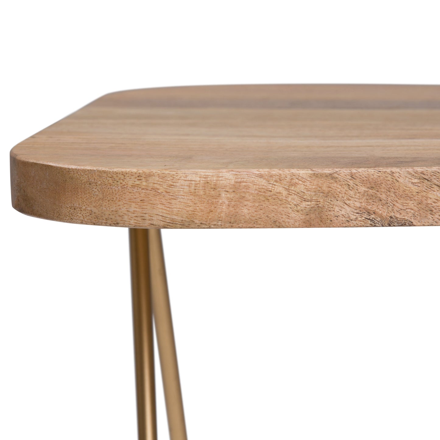 Patrice - Wood Accent Table - Natural / Gold