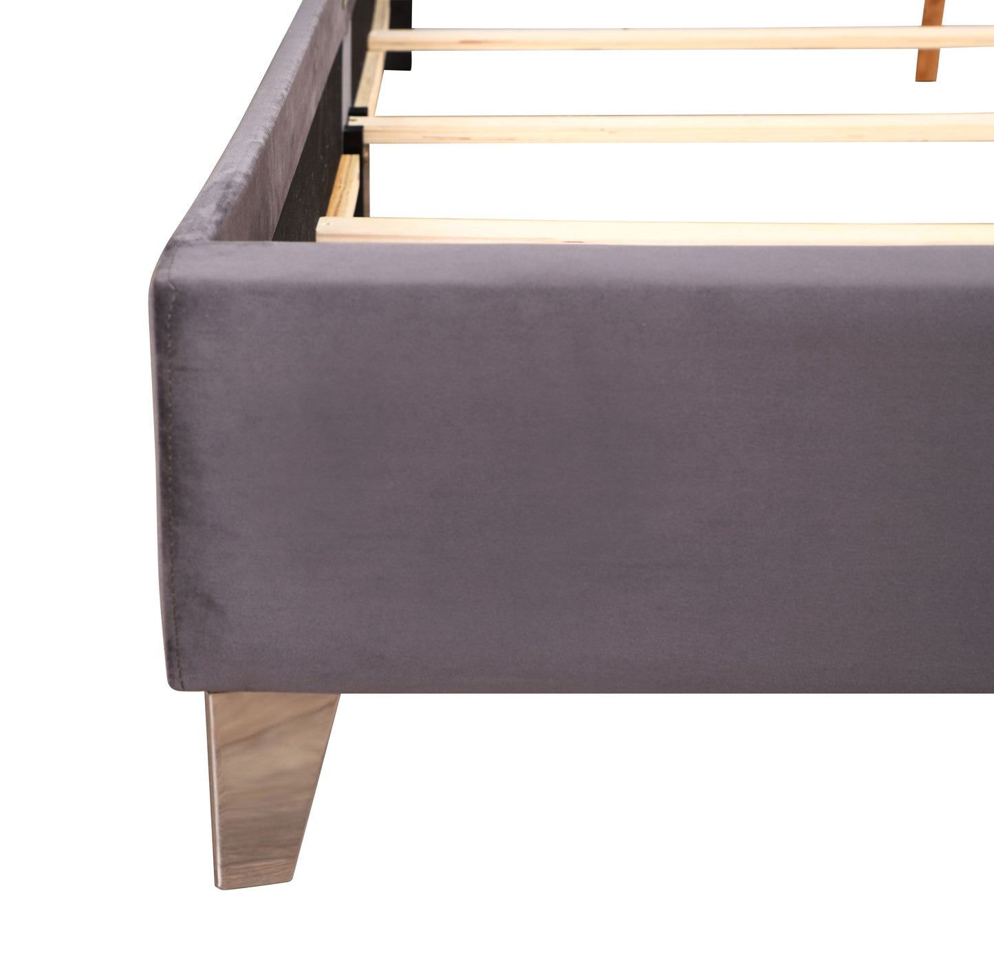 Full Upholstered Transitional Bed - Gray