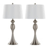Ashland - Contemporary Table Lamp (Set of 2) - Nickel / White