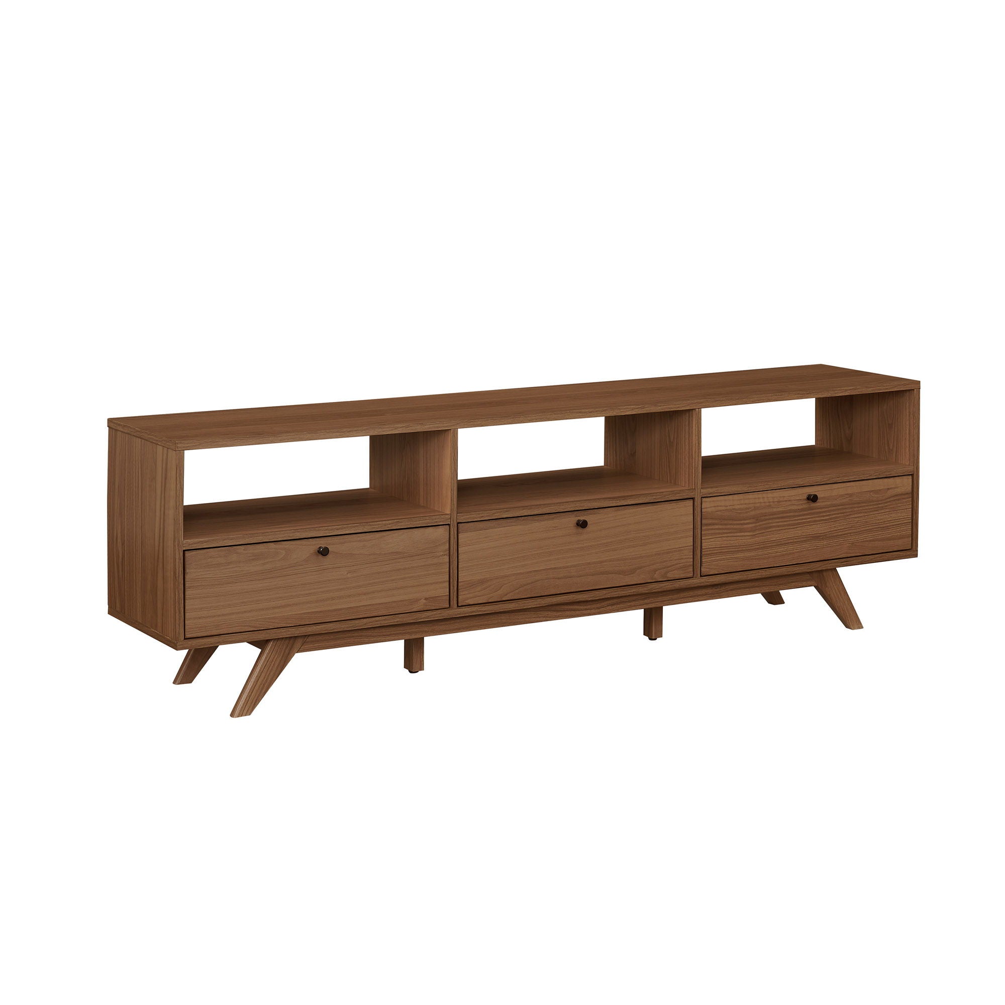 Modern Scandi 3 Door Low Profile TV Stand For TVs Up To 80