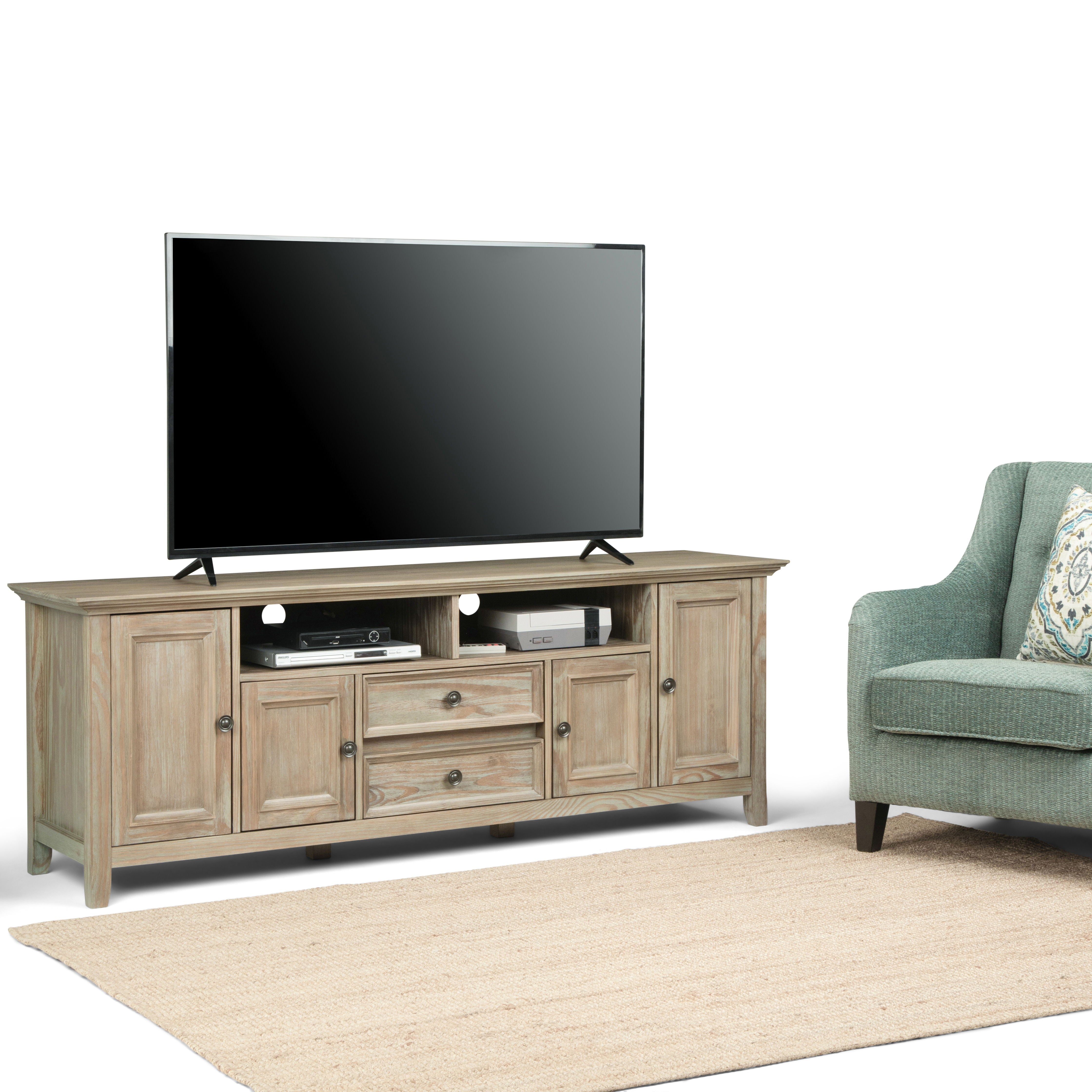 Amherst - Wide TV Media Stand - Distressed Gray