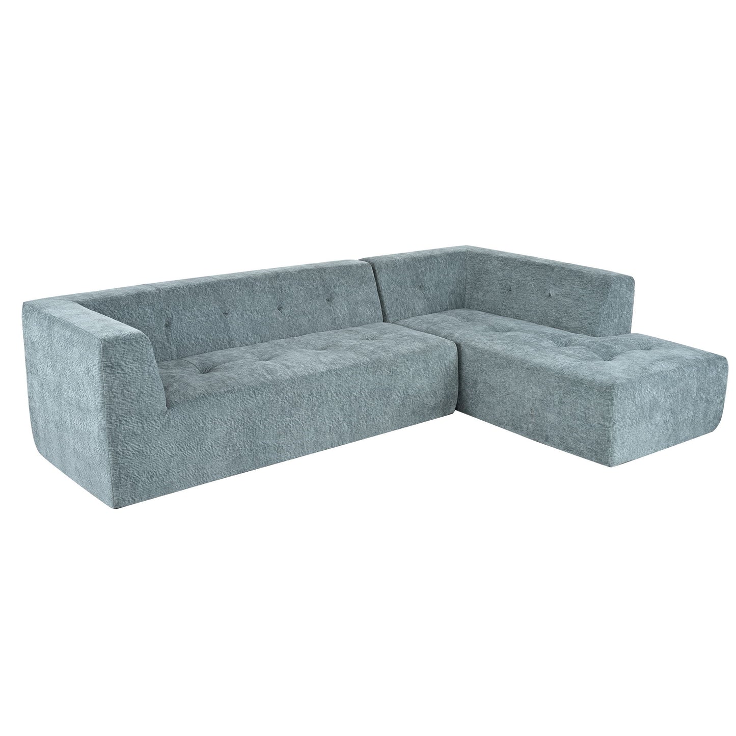 Modular Combination Living Room Sofa Set, Modern Minimalist Sofa, Living Room Upholstered Sofa Bed, Bedroom, 2 Pieces Computer Free Combination, L - Shaped - Light Gray