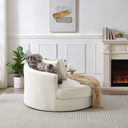Swivel Accent Barrel Chair With 5 Movable Pillow 360 Degree Swivel Round Sofa Chair For Living Room, Bedroom, Hotel - Beige