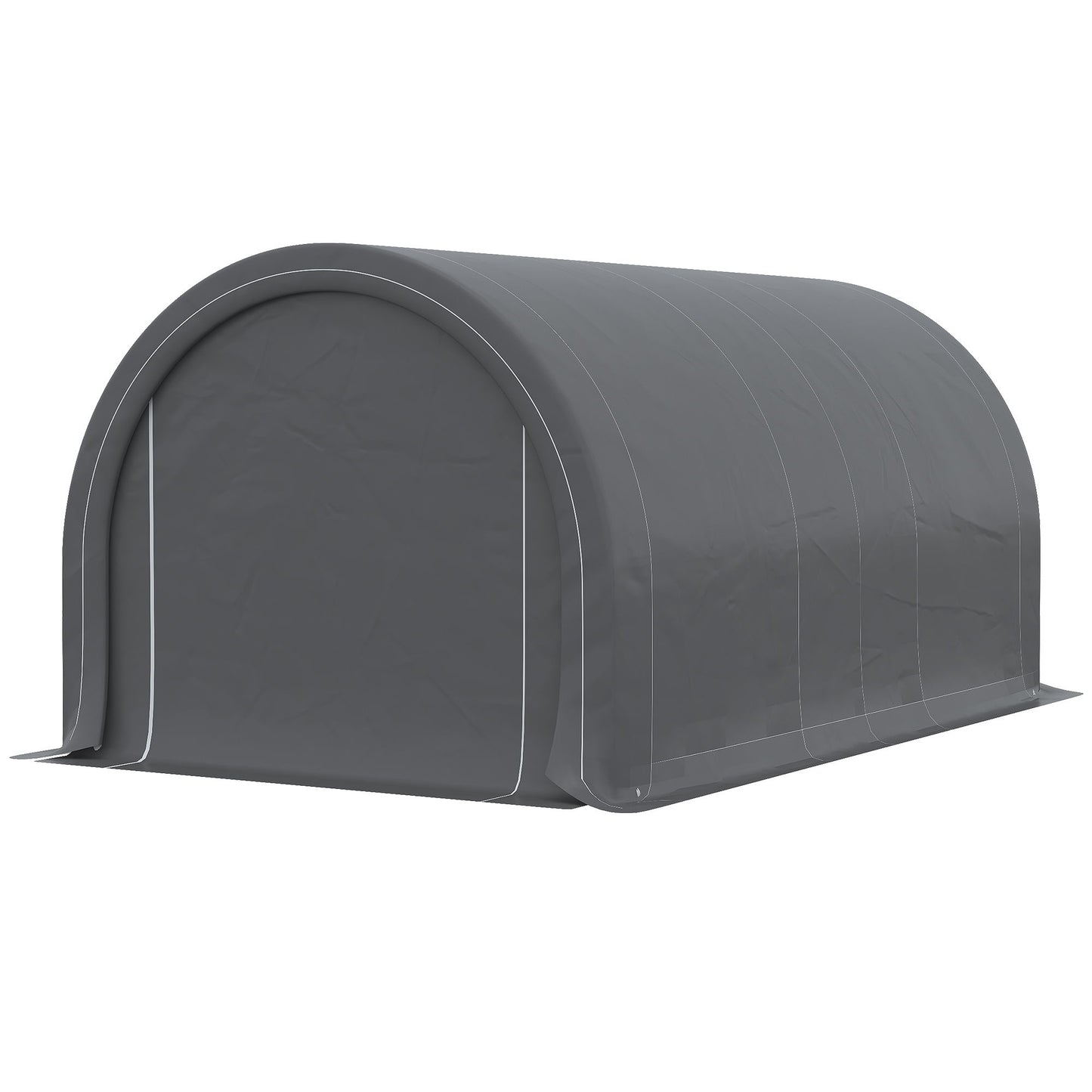 Outsunny - 10' x 16' Carport, Heavy Duty Portable Garage Storage Tent With Large Zippered Door, Anti-Uv Pe Canopy Cover For Car, Truck, Boat, Motorcycle, Bike, Garden Tools, Outdoor Work - Gray