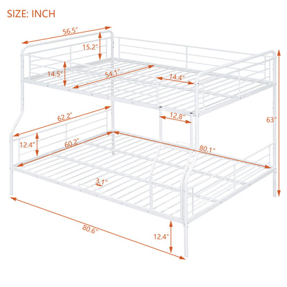 Full Long Over Queen Bunk Bed - White