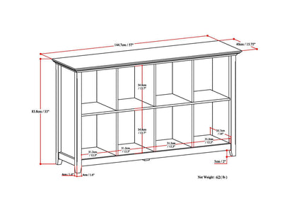 Amherst - 8 Cube Storage Sofa Table - Distressed Gray