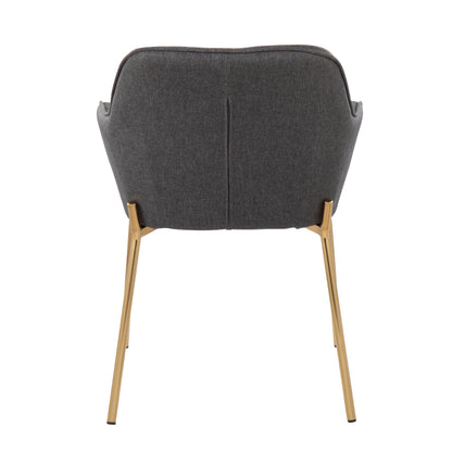 Daniella - Contemporary Dining Chair (Set of 2) - Gold / Charcoal