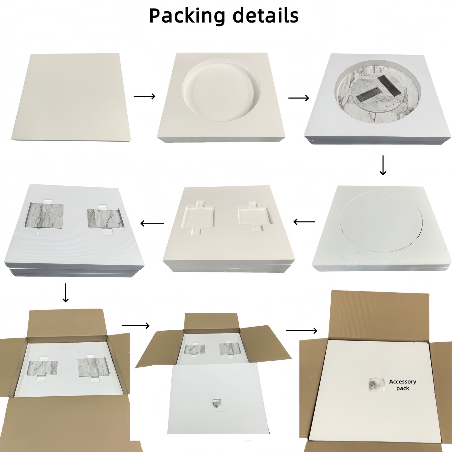 Luxury Marble Coffee Table Set Snow Mountain, Genuine Marble - White