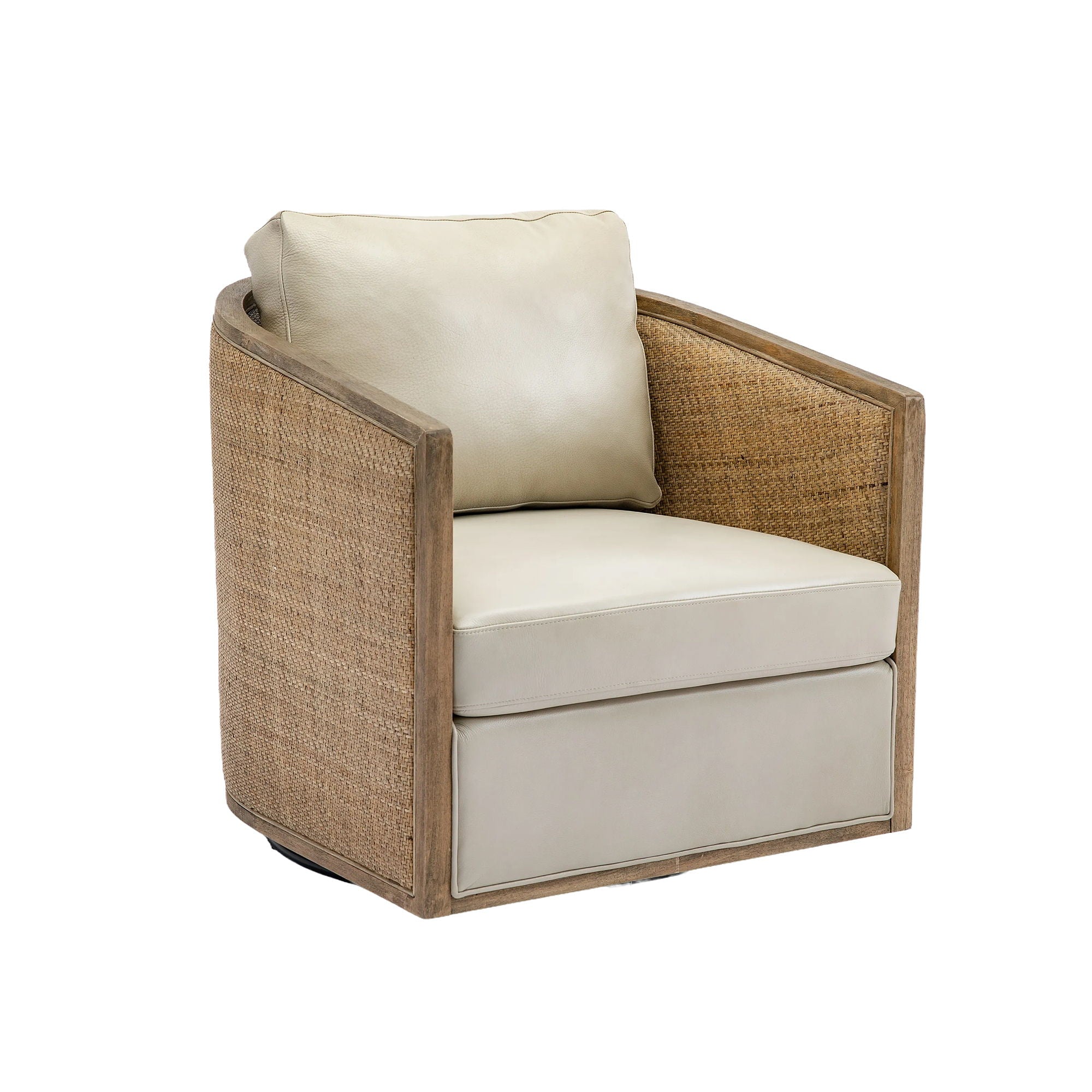 Swivel Barrel Chair, Comfy Round Accent Sofa Chair, 360 Degree Swivel - Oyster Gray
