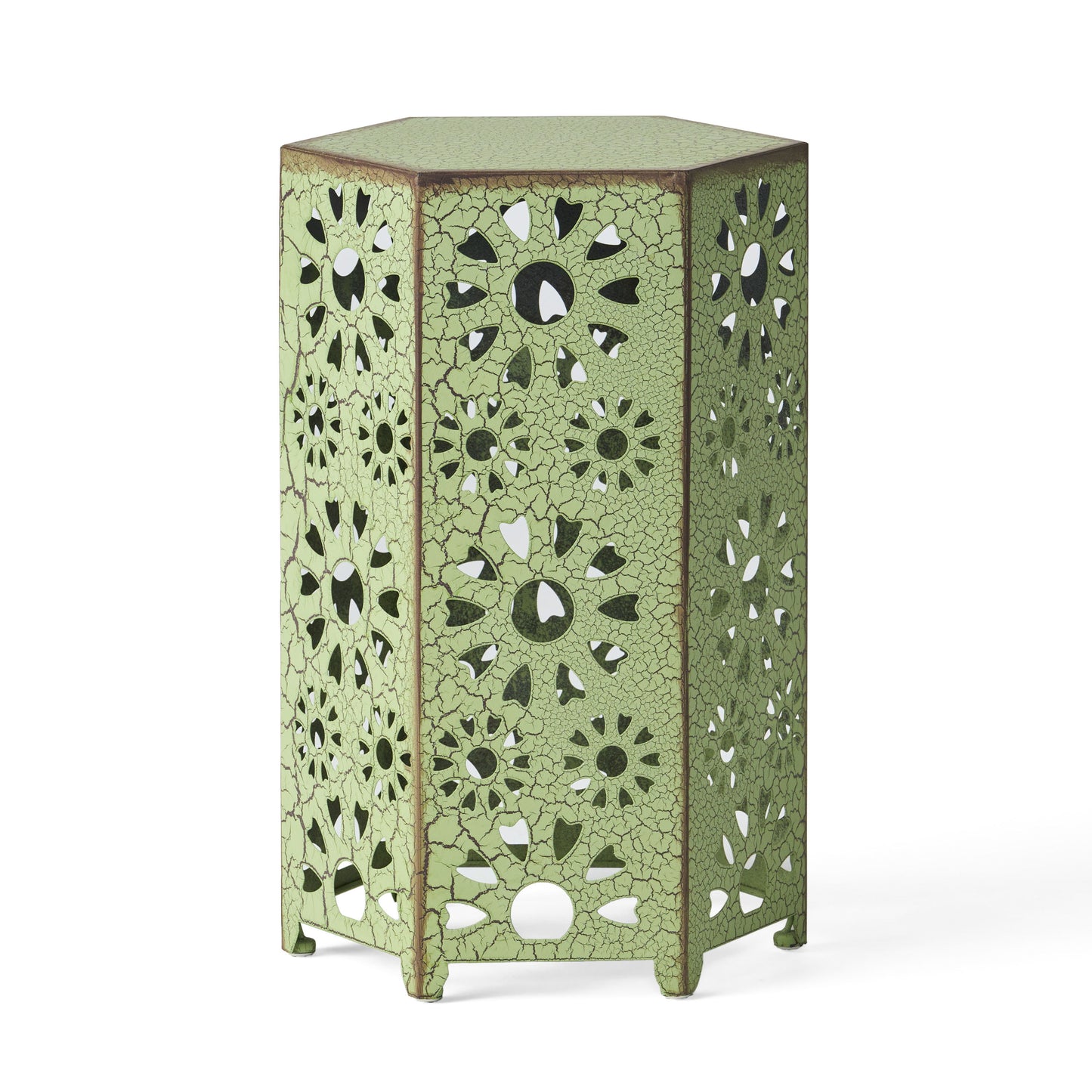 Galore - Side Table With Sunburst Cut Out Design - Green