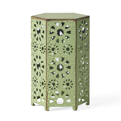 Galore - Side Table With Sunburst Cut Out Design - Green