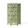 Galore - Side Table With Sunburst Cut Out Design - Green