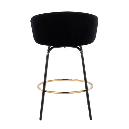 Claire - Contemporary / Glam Counter Stool (Set of 2) - Black / Gold