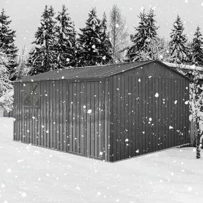 10'x12' Garden Sheds Outdoor Storage Sheds With Window - Gray