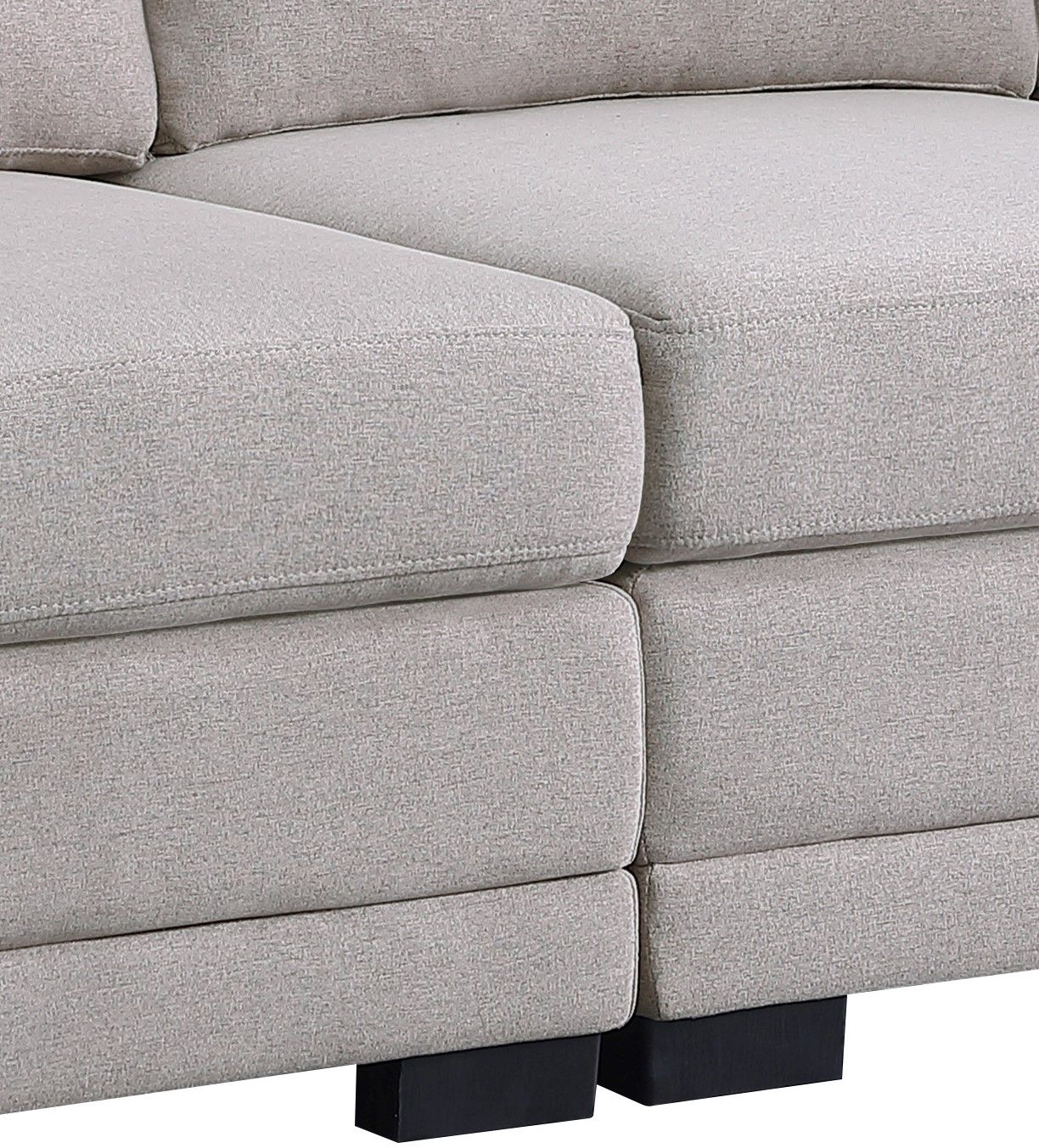 Kristin - Linen Fabric Reversible Sectional Sofa With 2 Ottomans - Light Gray
