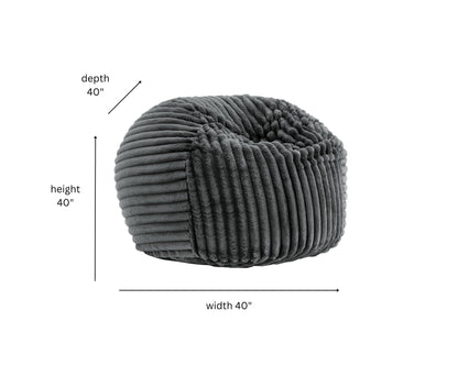 Sky Luxe - Minky Gunmetal Memory Foam Lounger - Gray