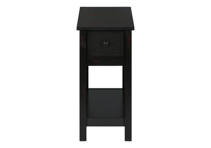 Accent End Table, 2 Tier, Storage Drawer, Versatile Use - Black