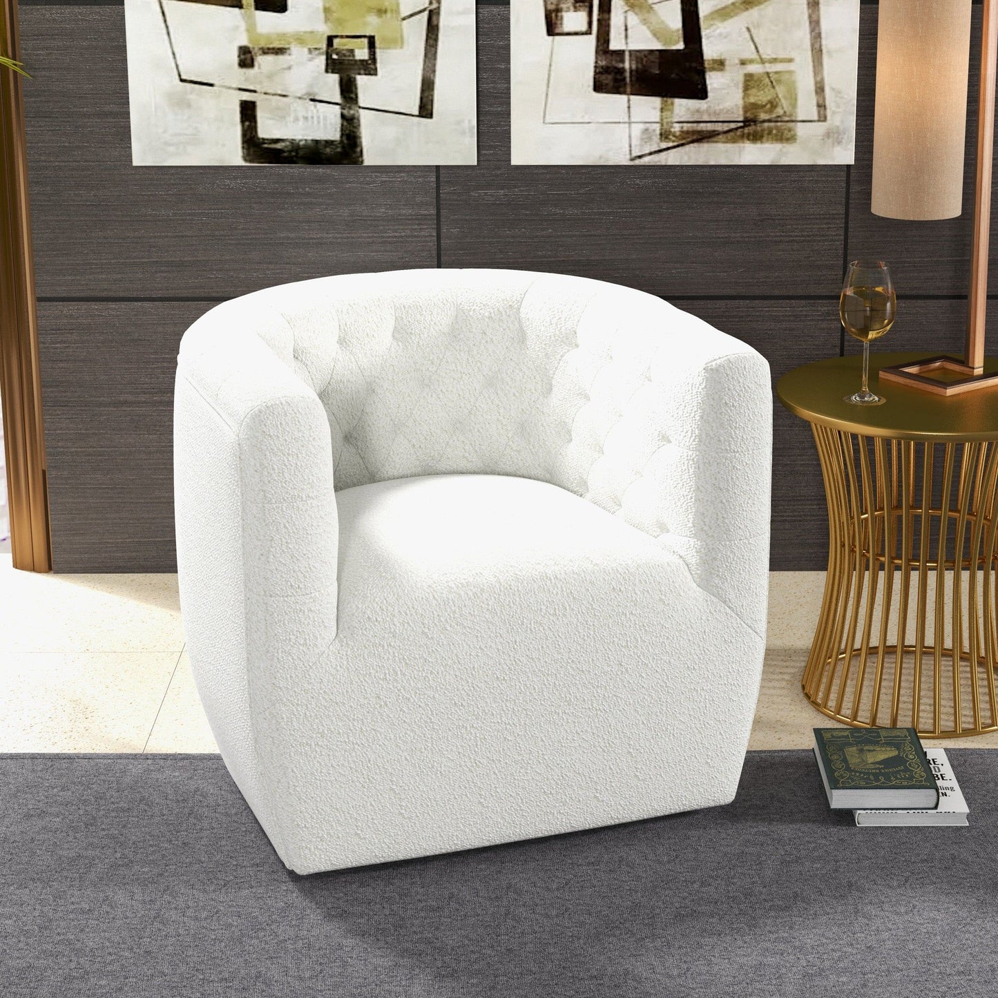 Delaney - Swivel Chair - Fabric - Beige