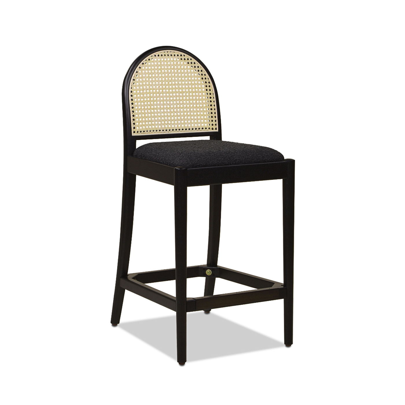 Panama - Curved Back Cane Counter Stool (Set of 2) - Ebony Black
