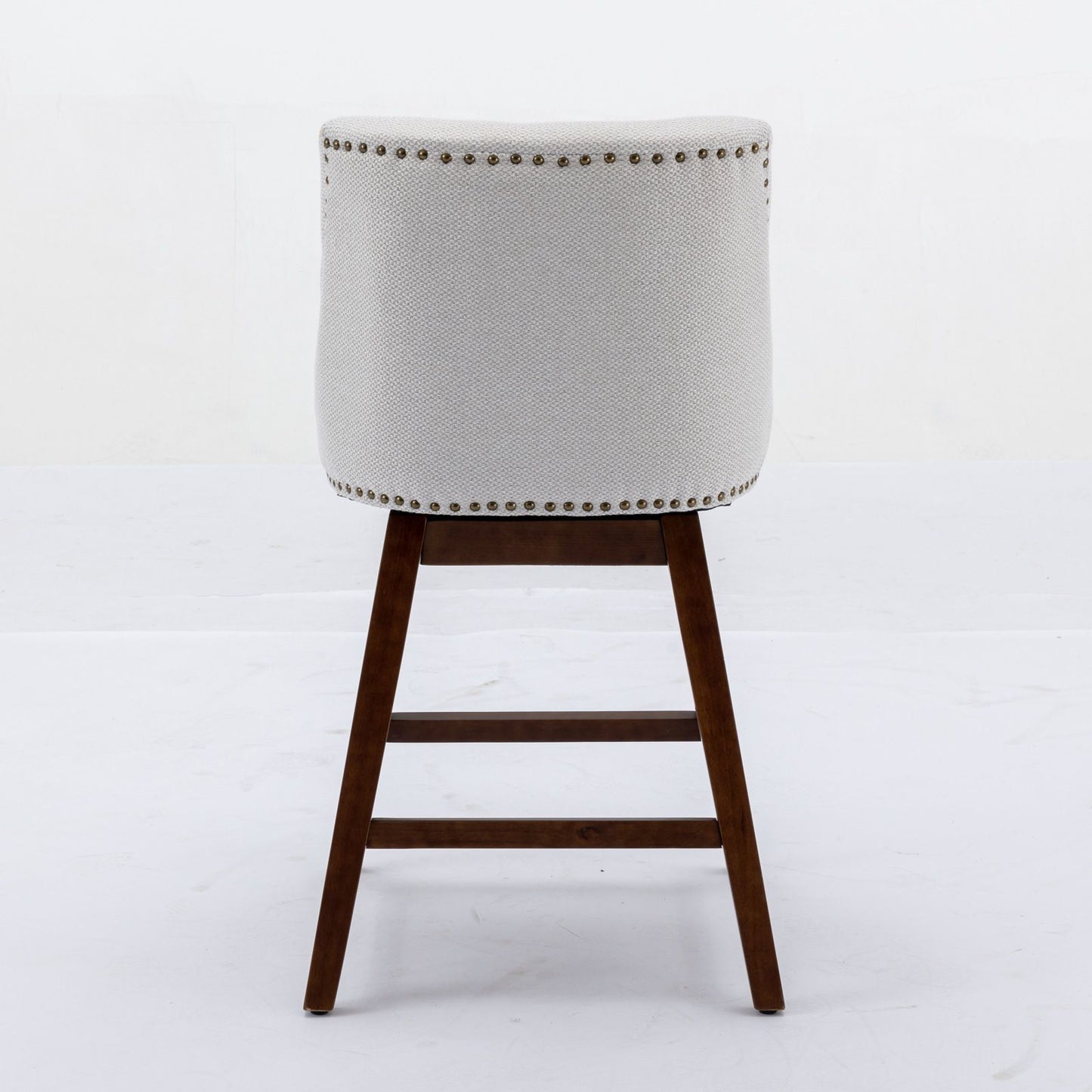Counter Height Swivel Barstools, Upholstered Bar Stools (Set of 2) - Ivory