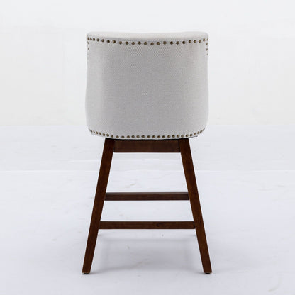 Counter Height Swivel Barstools, Upholstered Bar Stools (Set of 2) - Ivory