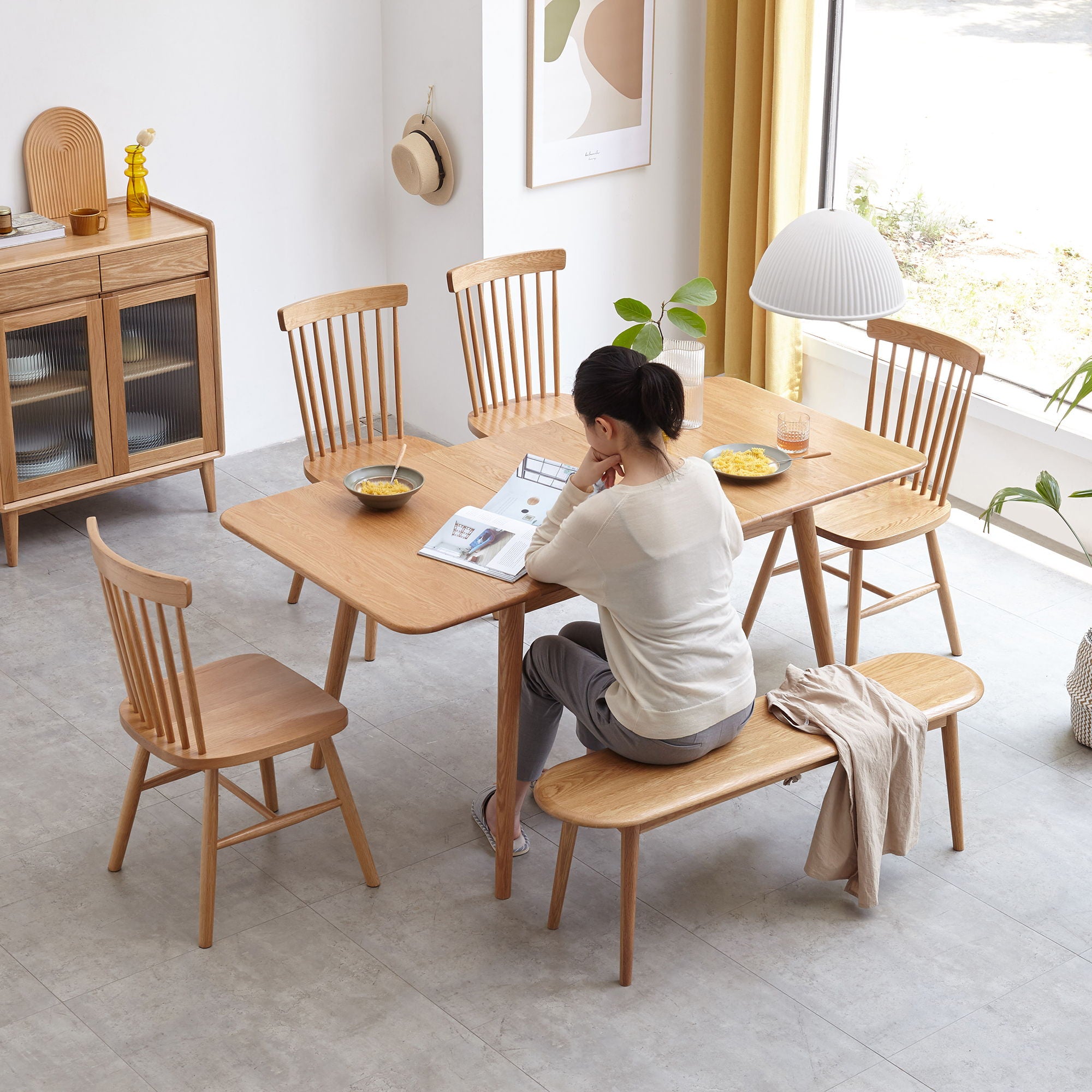Dining Bench, Table Bench For Living Room - Natural Oak