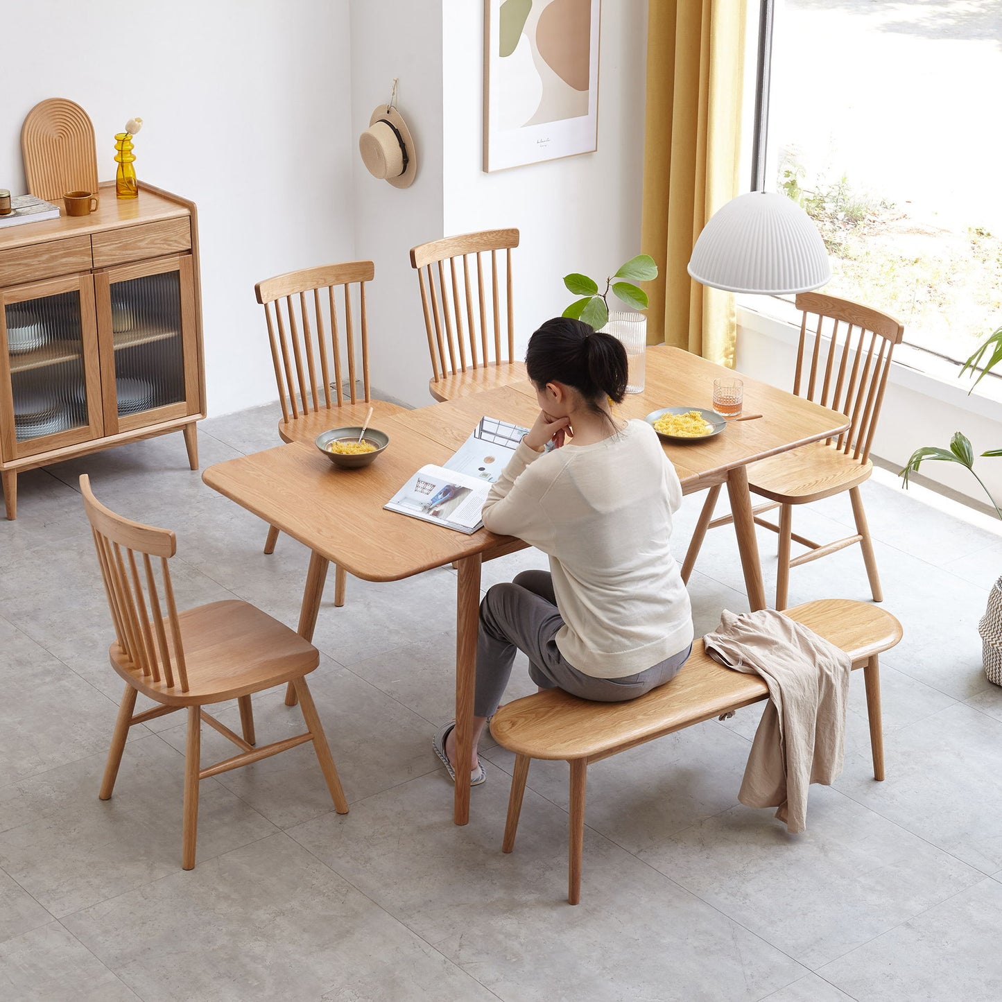 Dining Bench, Table Bench For Living Room - Natural Oak