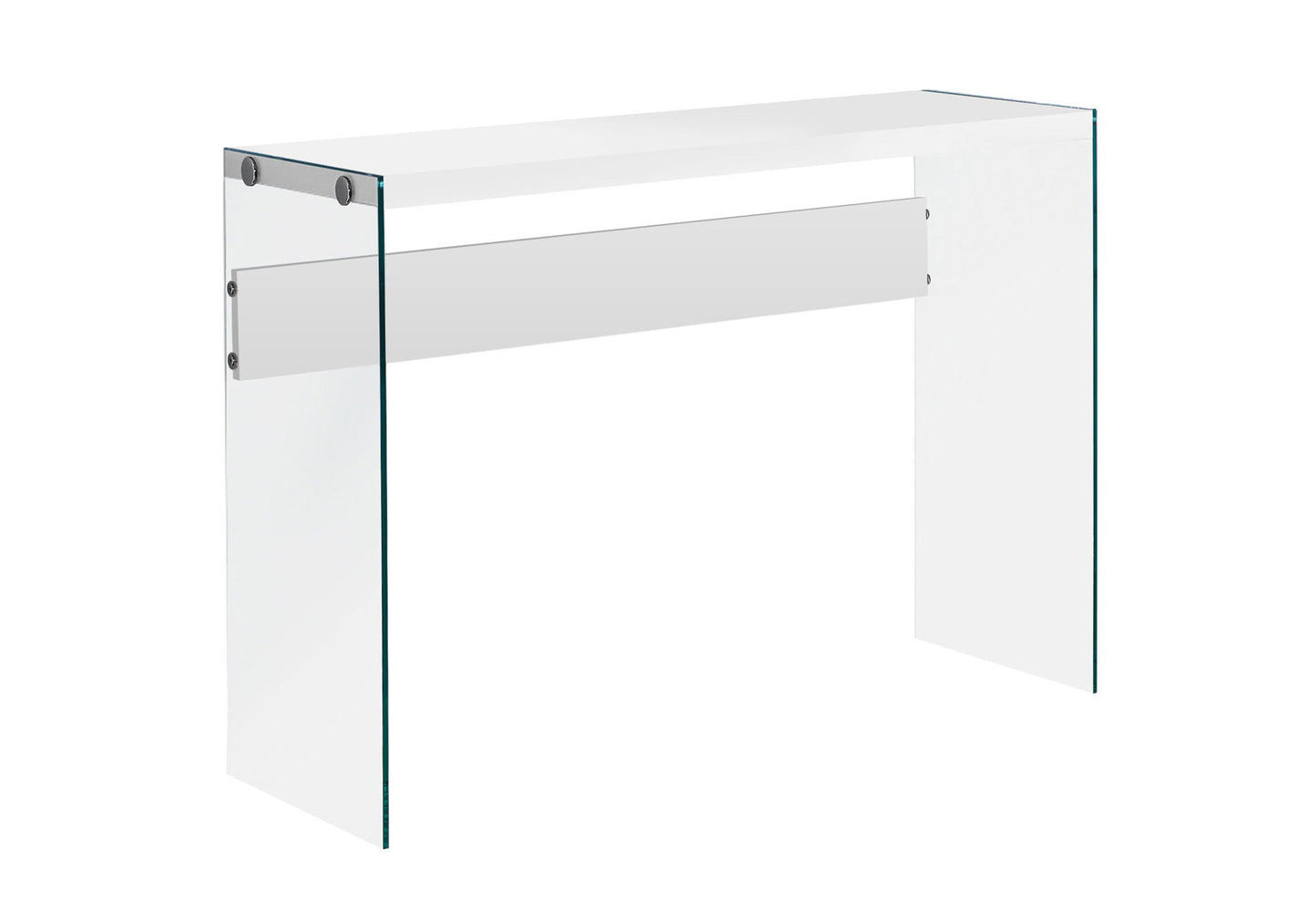 Accent Console Table For Entryway, Glossy Contemporary & Modern - White