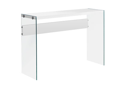 Accent Console Table For Entryway, Glossy Contemporary & Modern - White