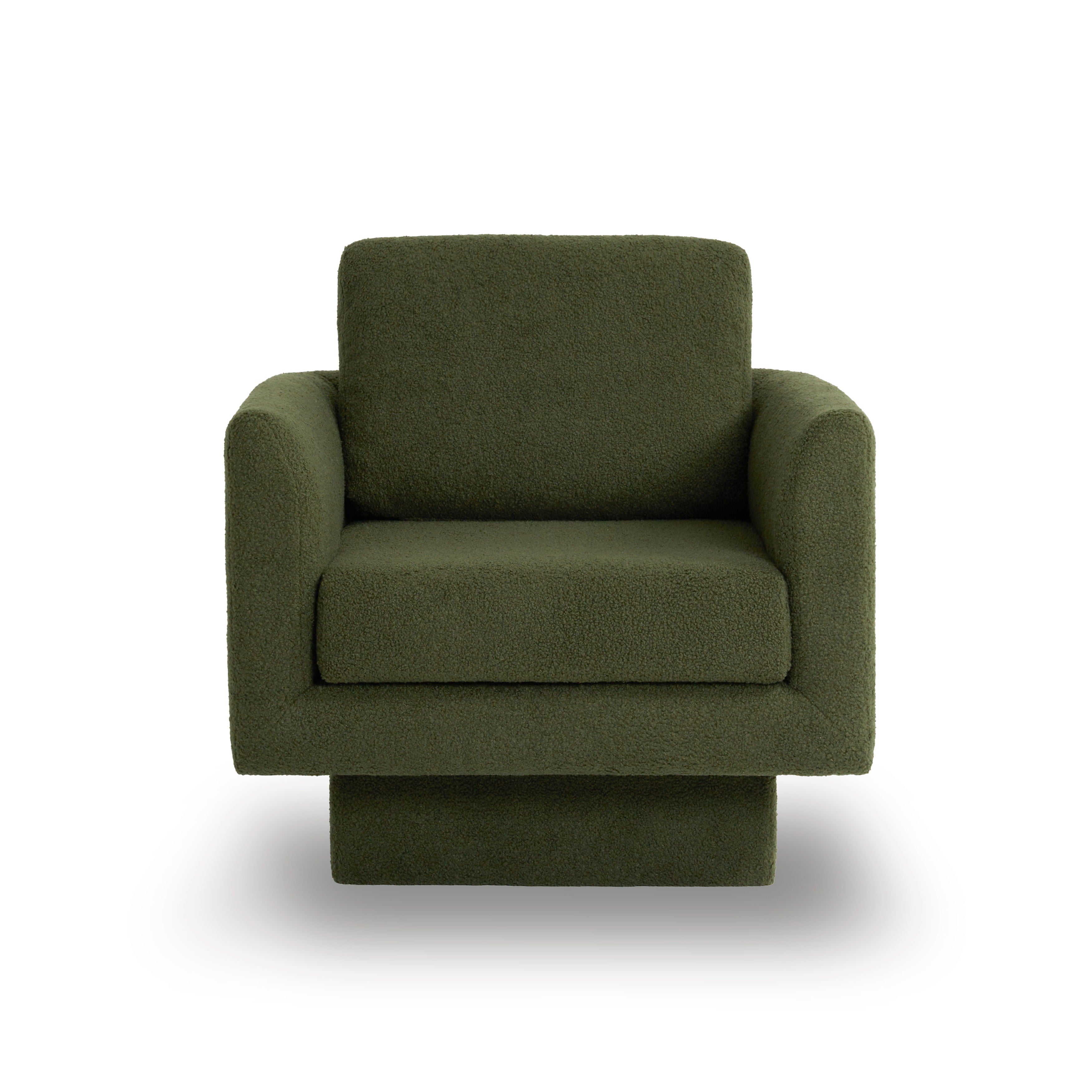360ÔøΩÔøΩÔøΩÔøΩÔøΩÔøΩÔøΩÔøΩÔøΩÔøΩÔøΩÔøΩÔøΩÔøΩÔøΩ Modern Swivel Accent Chair Round Armchair, Thick Padded Single Lounge Sofa Upholstered Comfy - Green